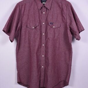 Wrangler Western Shirt XL Red Snap Button Chambray